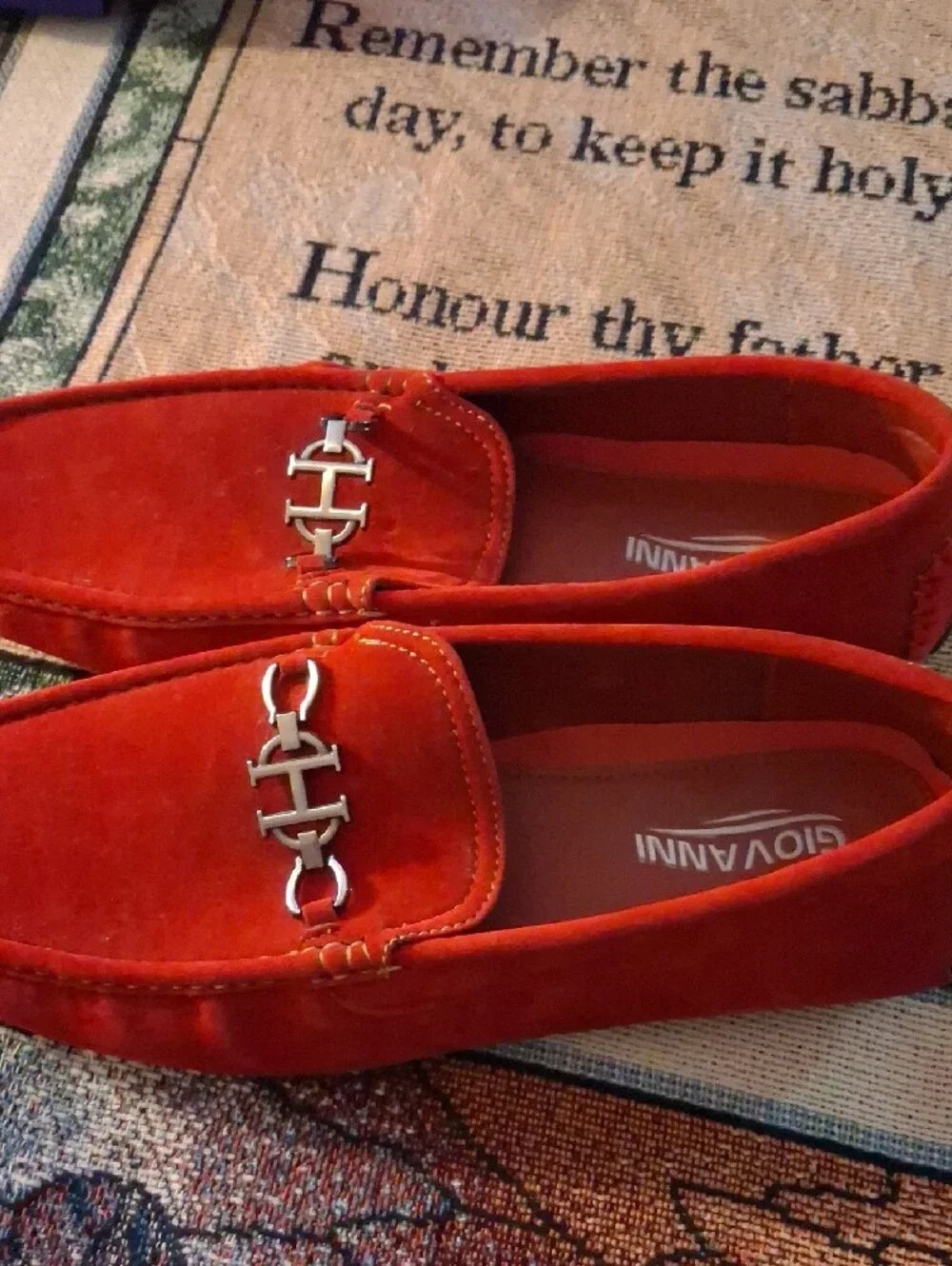 VANNI Red Suede Men’s Bit-Detail Loafers